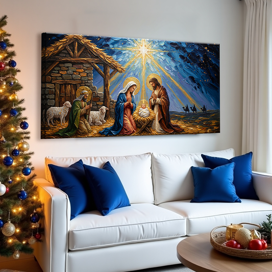 Vintage Christmas Nativity Scene Christmas Wall Art