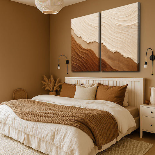Earth Tones Waves Duo Wall Art