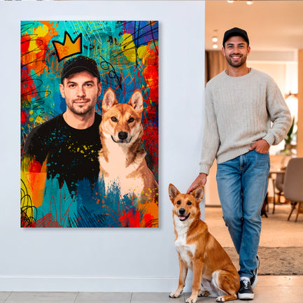 Customized Pet Portrait Abstract Wall Art III