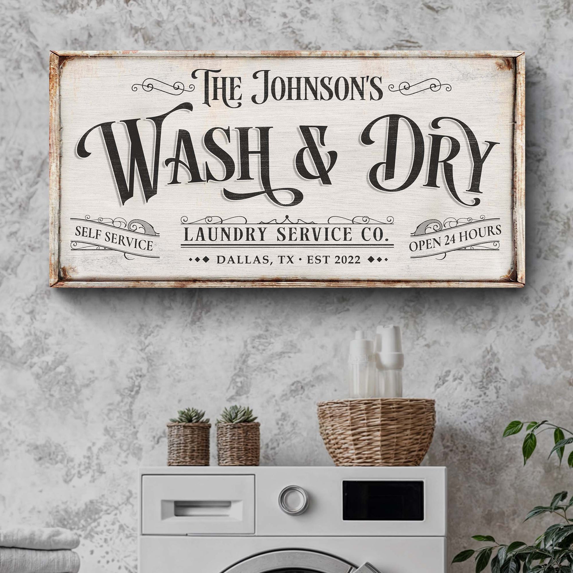 Personalized Laundry Service Sign Style 1 - Image by Tailored Canvases