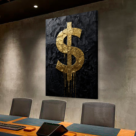 Goldene Dollarzeichen Leinwand Wall Art