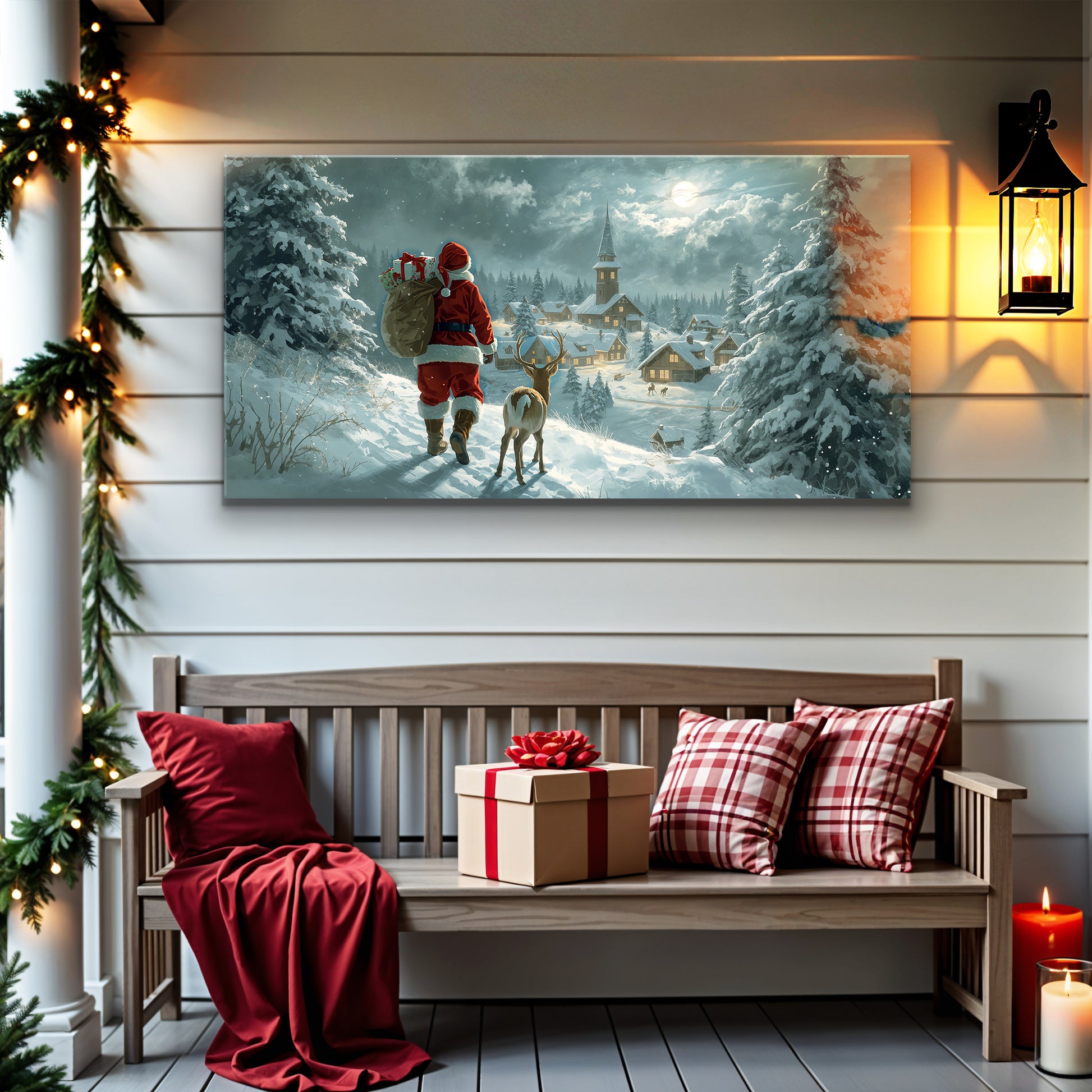 Starry Landscape Christmas Eve Wall Art