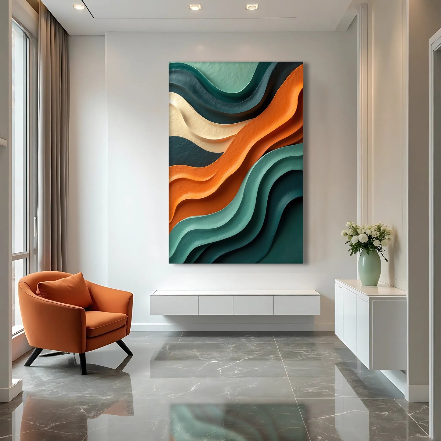 Textured Wave Abstract Wall Art