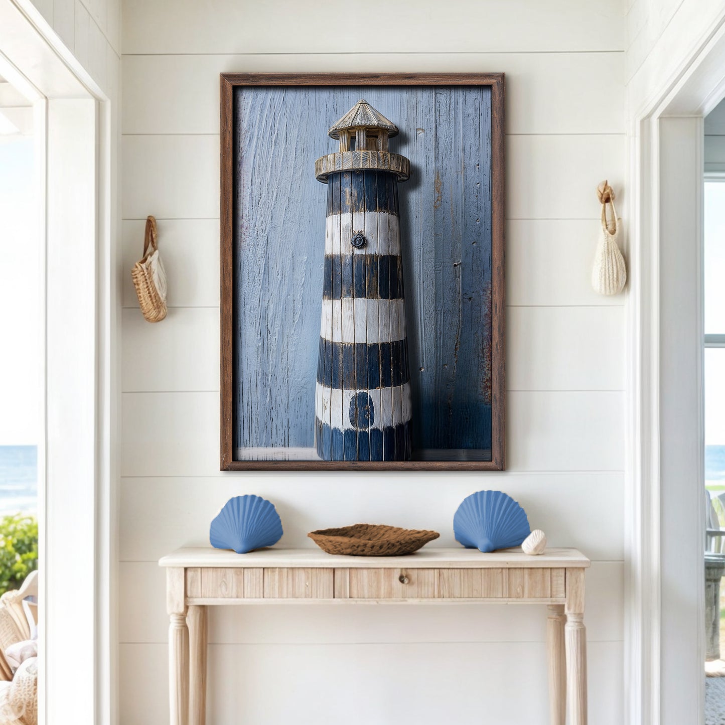 Wooden Lighthouse Coastal Wall Art