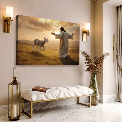 Lamb Runs To Jesus Faith Wall Art