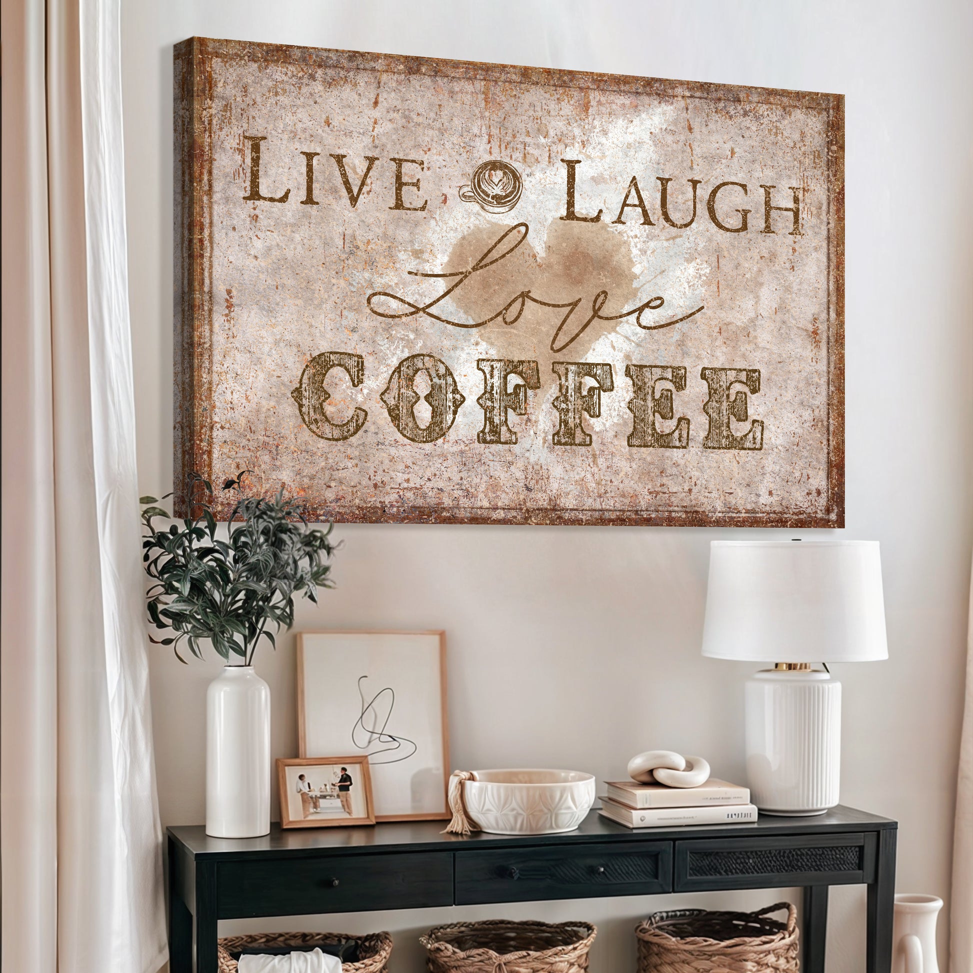 Live, Laugh, Love Coffee Wall Sign