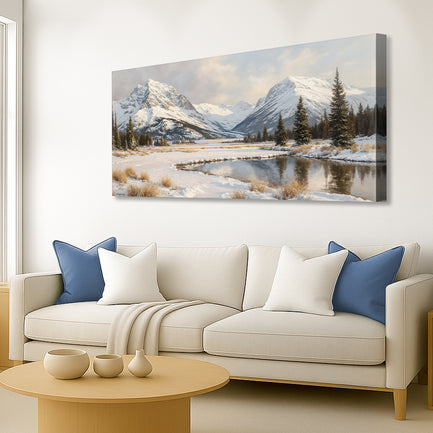 Panoramic Winter Mountain Wall Art
