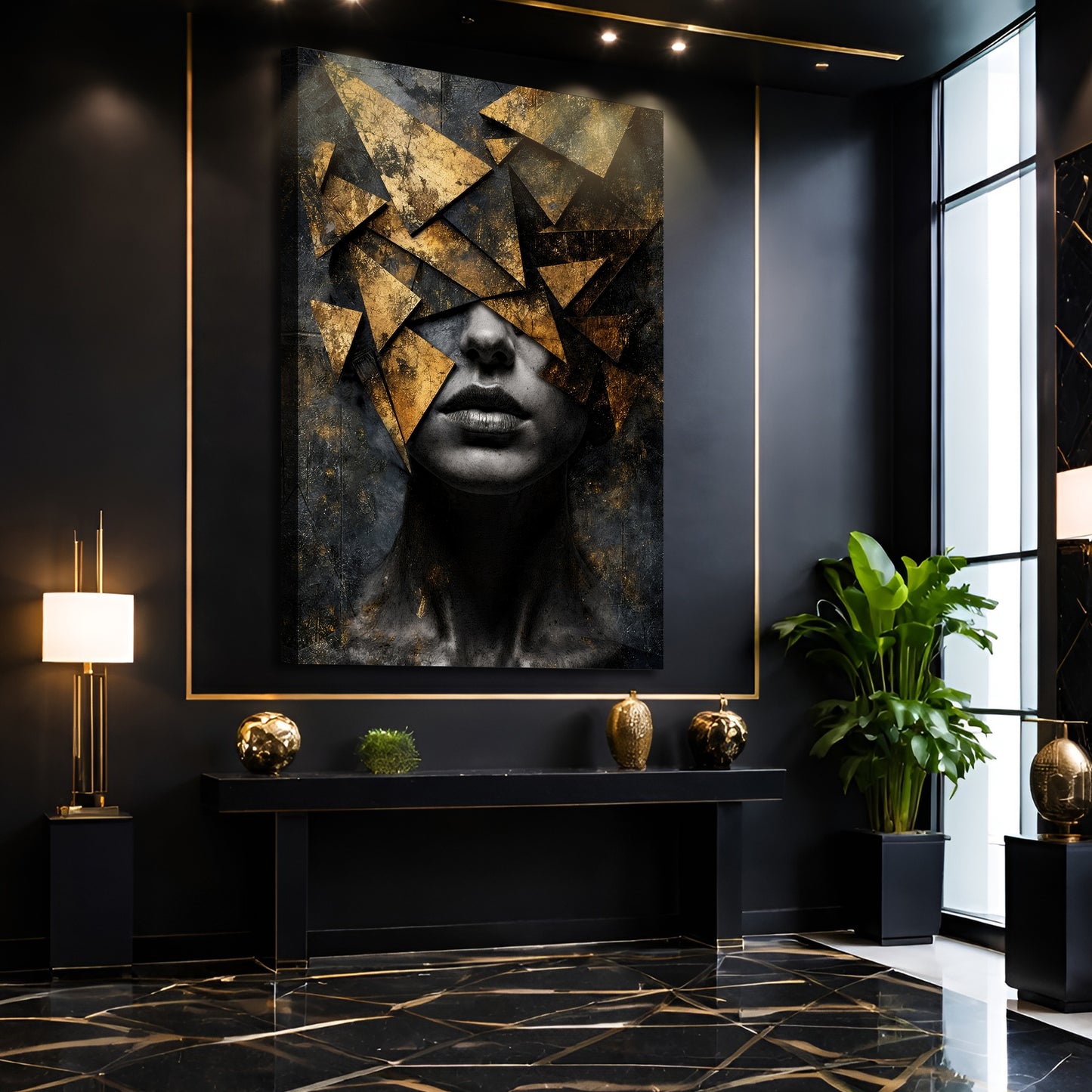 Lady Obsidian & Gold Wall Art