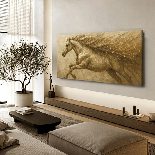 Gold Splash Horse Wall Art