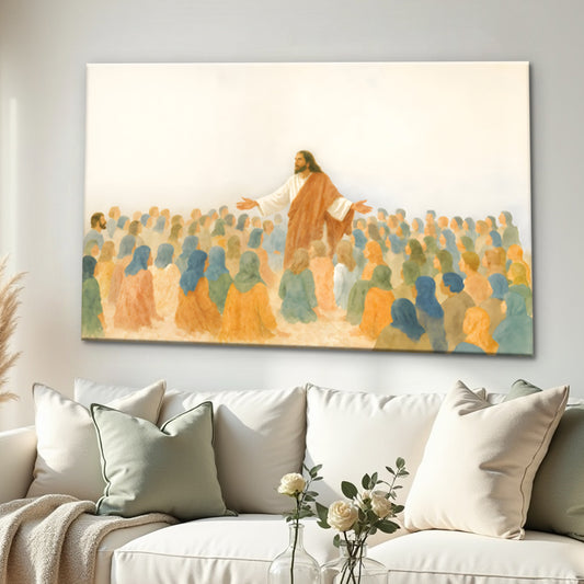 Jesus Speaking To Crowd Faith Wall Art