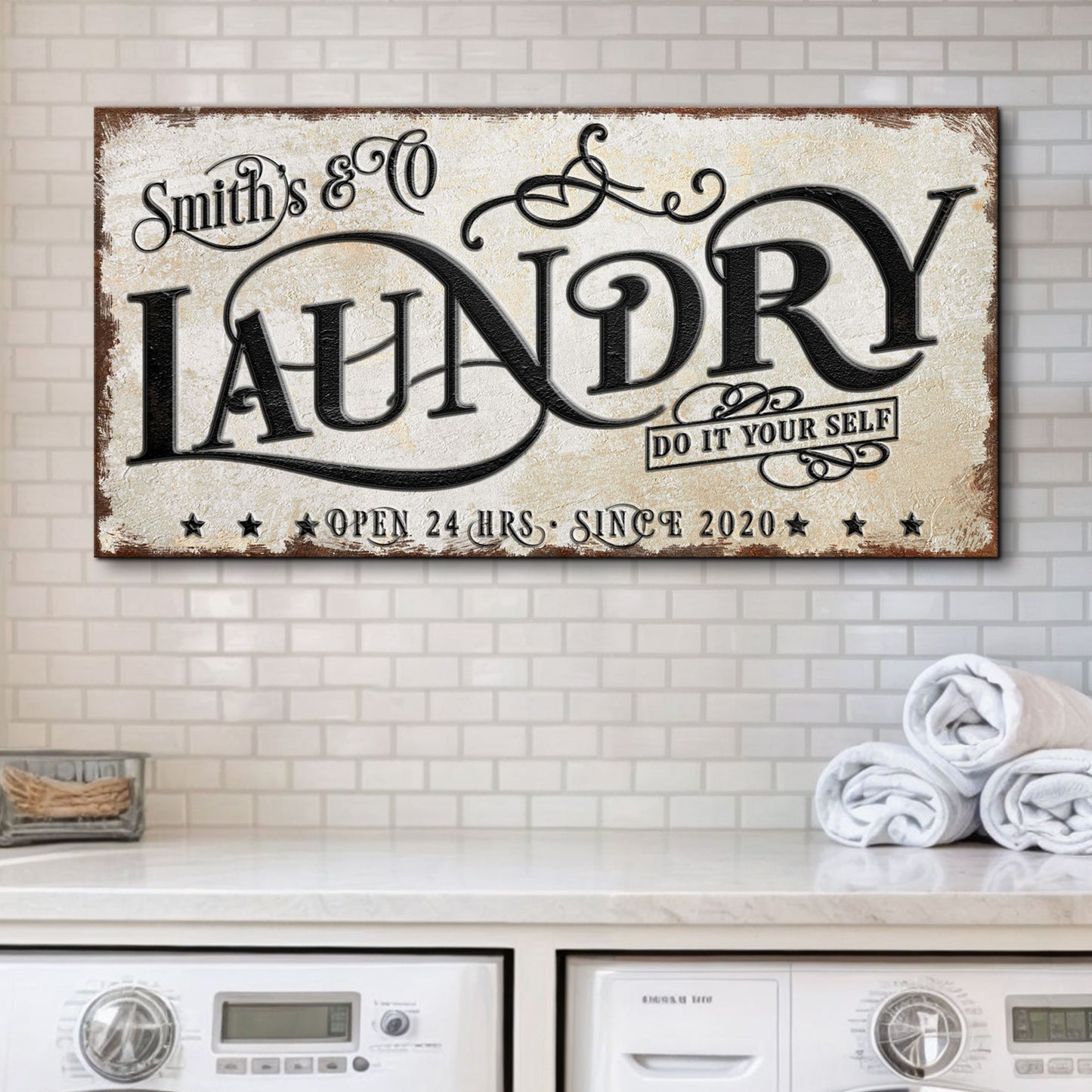 The Laundry Room Sign VI  Style 1 - Image by Tailored Canvases