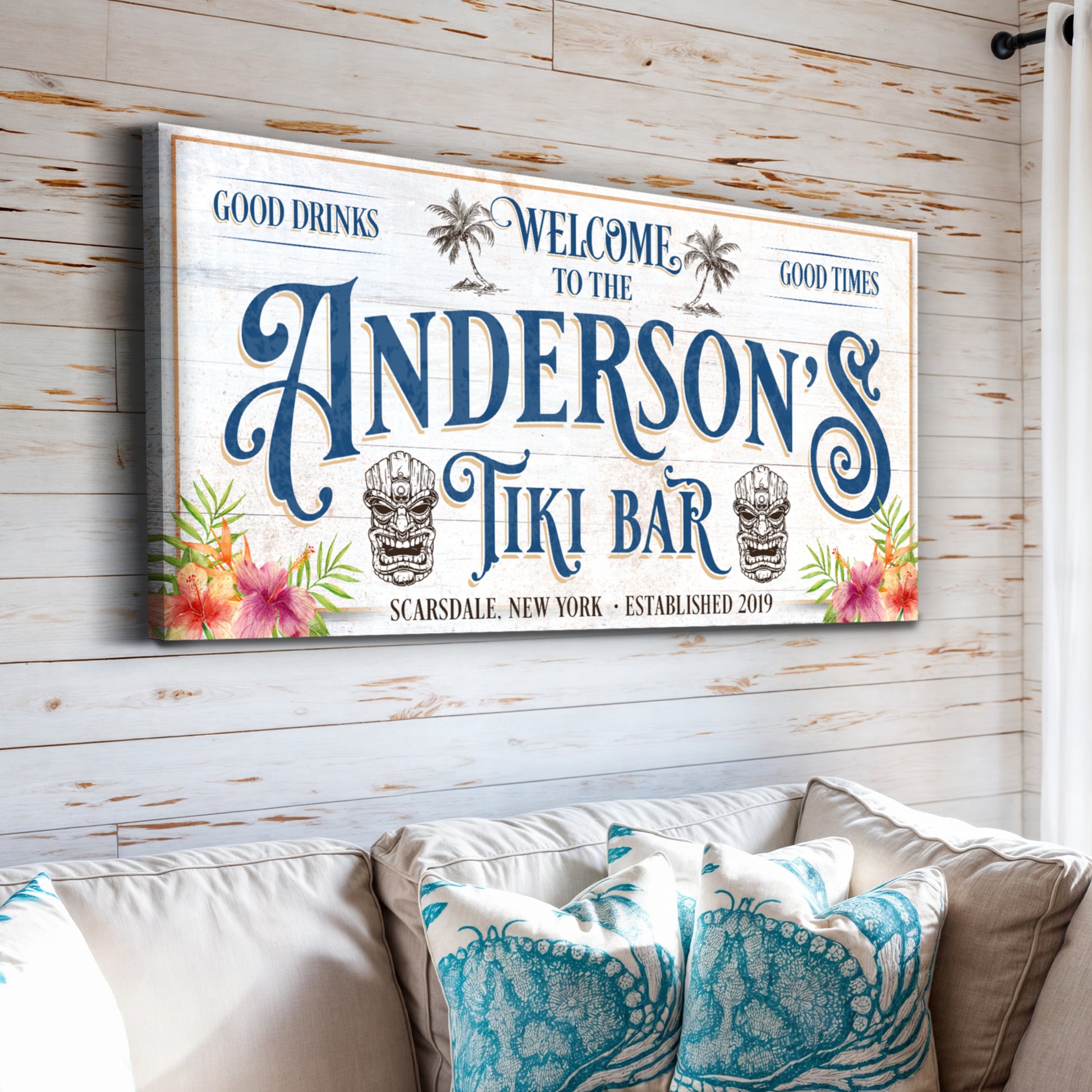 Personalized Tiki Bar Sign II Style 1 - Image by Tailored Canvases