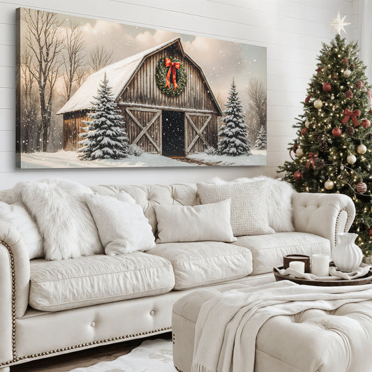 Vintage Christmas Barn Wall Art