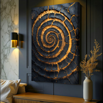 Black and Gold Spiral Wall Art
