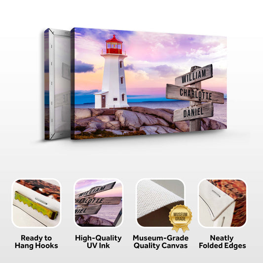 Lighthouse Family Names Sign
