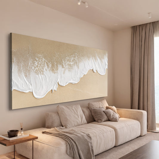 White Waves on Brown Sand Wall Art III