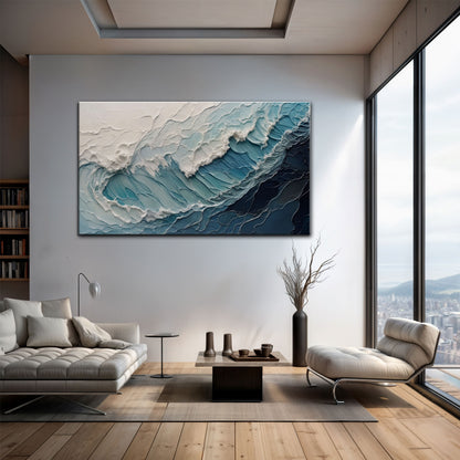 Ocean's Embrace Seascape Impasto Wall Art