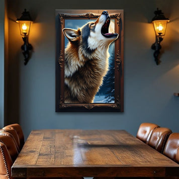 3D Wolf Wall Art