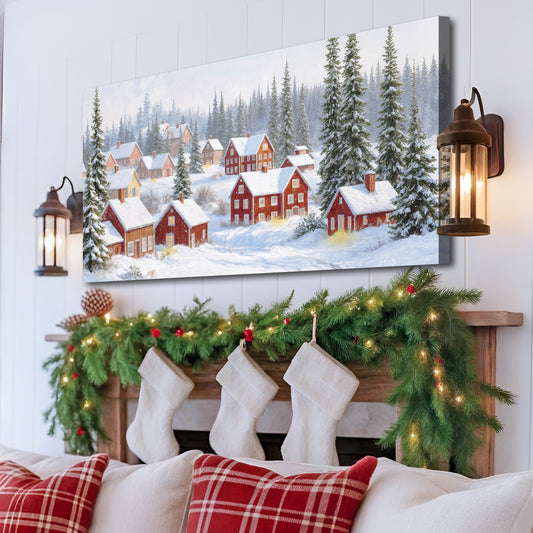 Snow Covered Homes Christmas Wall Art