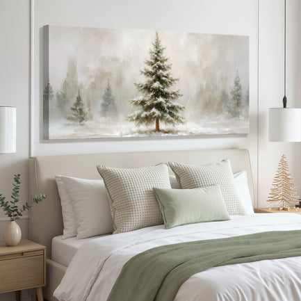Snowy Christmas Tree Christmas Wall Art