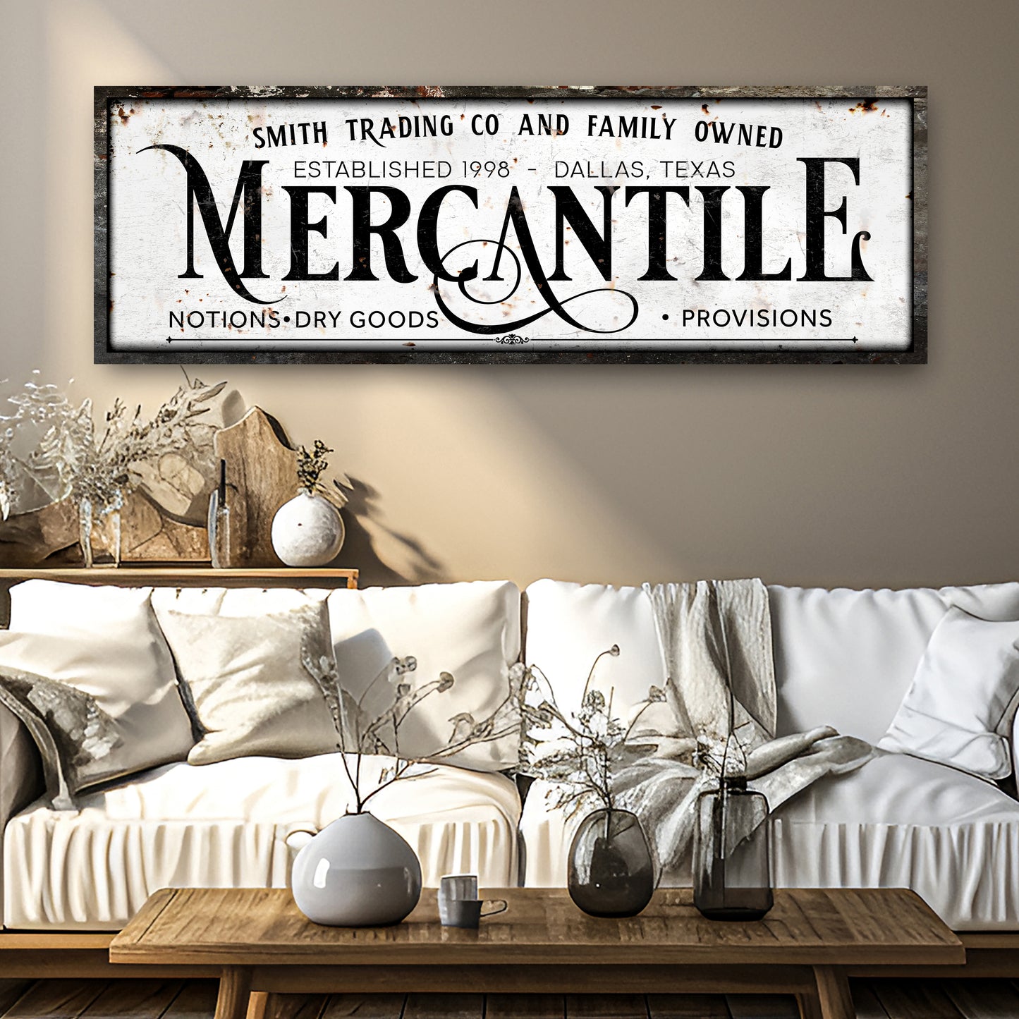 Family Owned Mercantile Sign