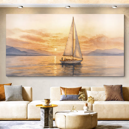 Sailing Into Dusk Abstract Wall Art