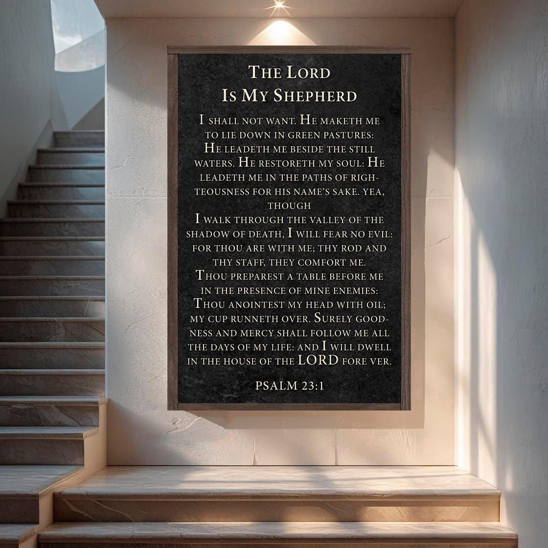 The Lord Is My Shepherd I Shall Not Want Psalm 23:1 Faith Sign VII
