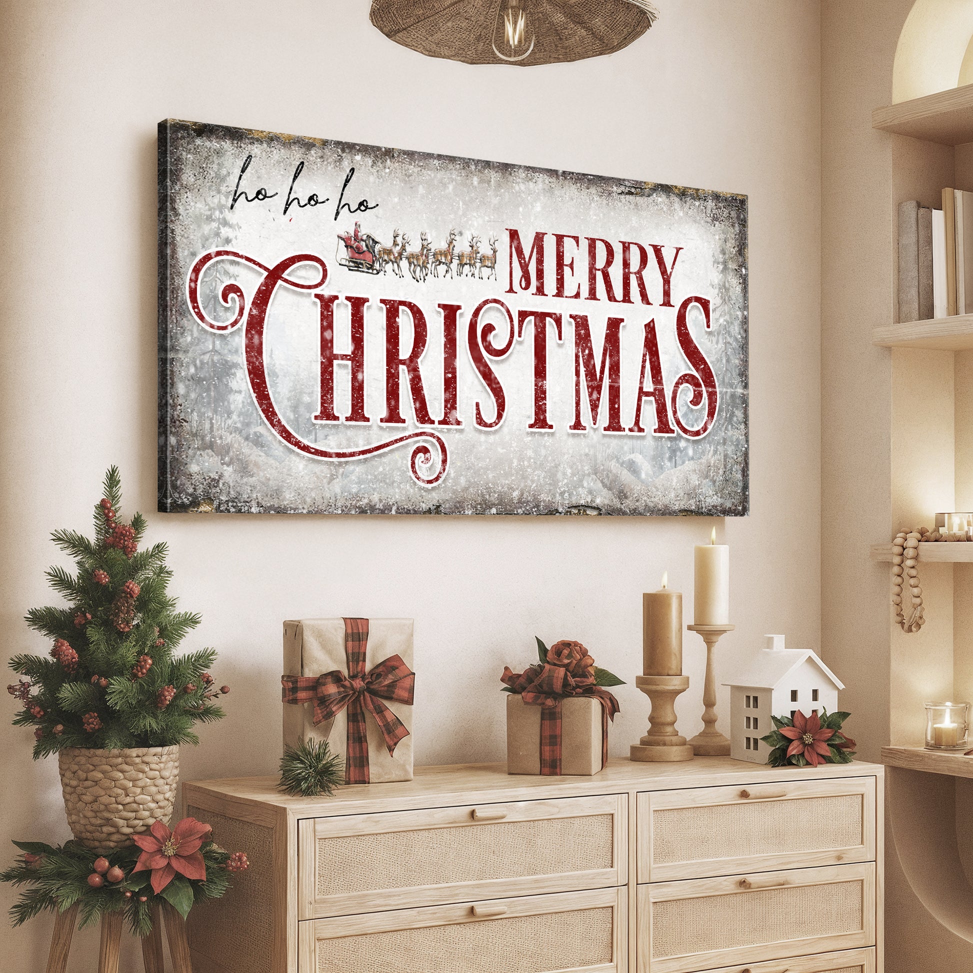 Ho Ho Ho Merry Christmas Wall Sign