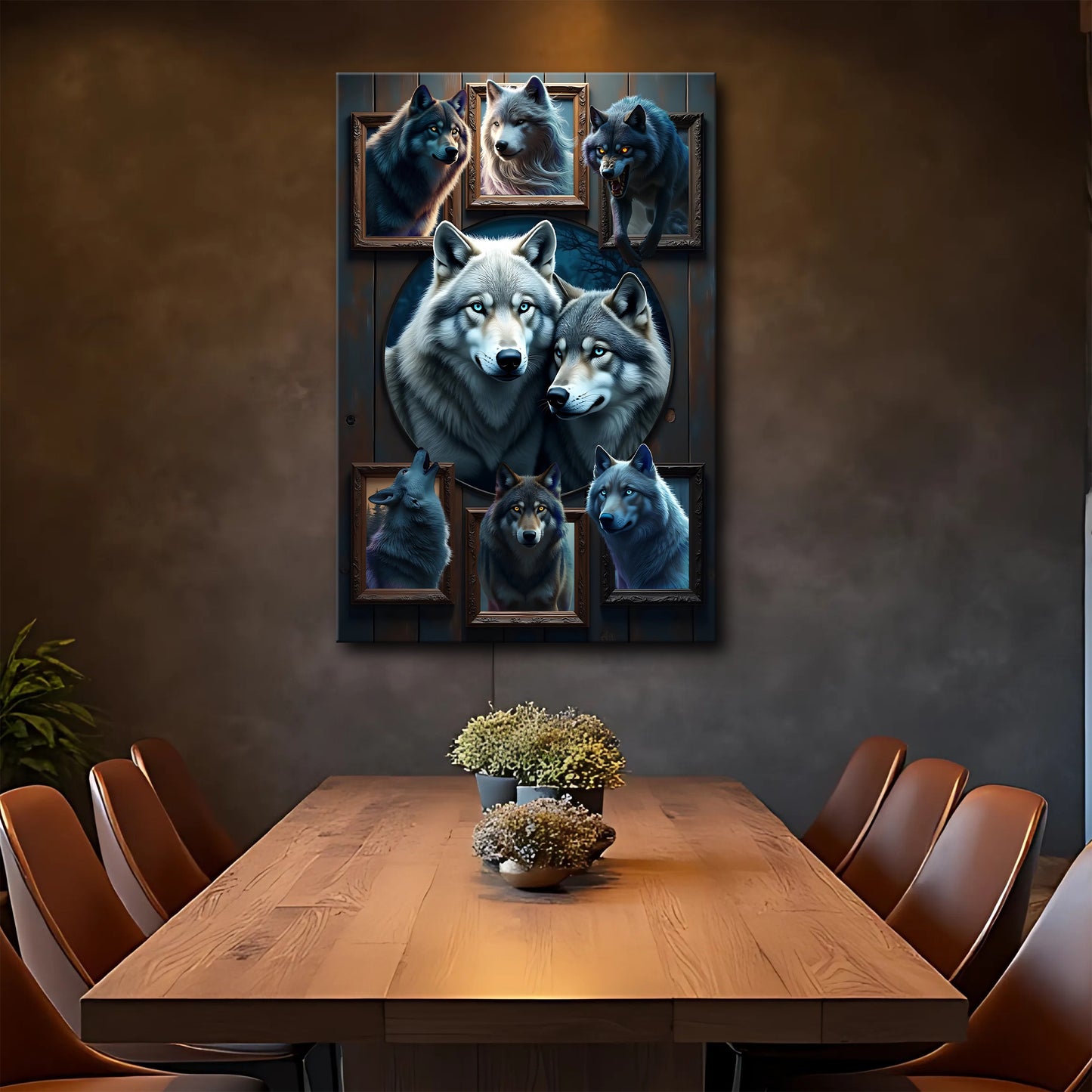 3D Wolf Collage Wall Art II