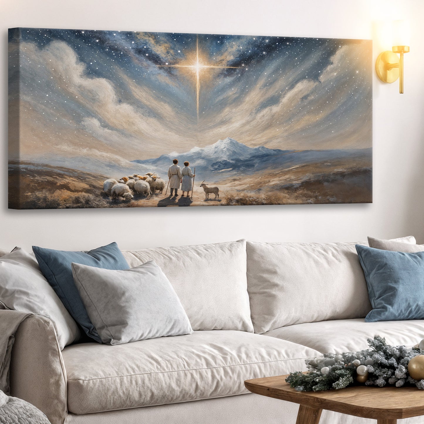 Shepherds Walking Christmas Wall Art