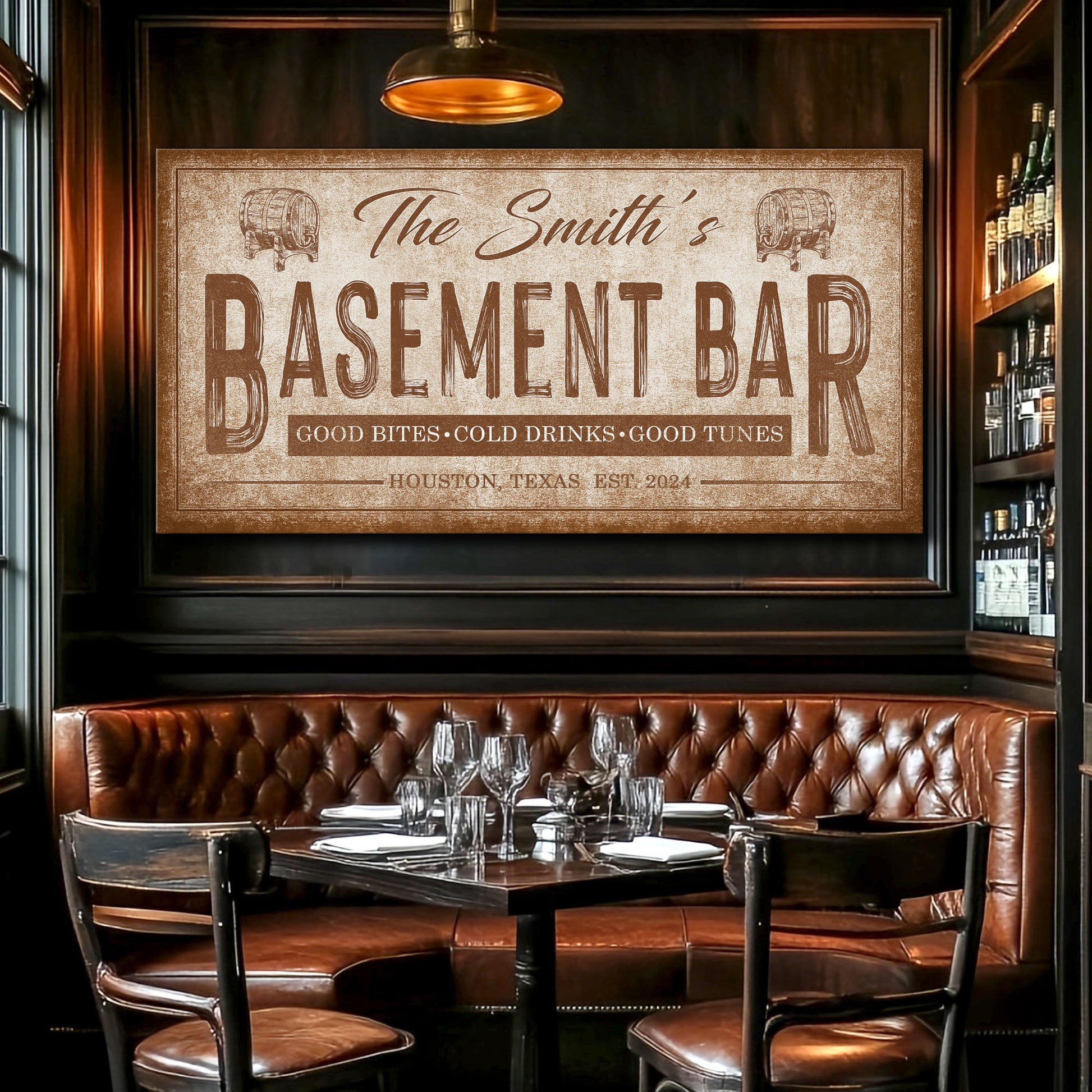 Personalized Basement Bar Wall Sign
