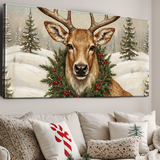 Vintage Christmas Deer Wall Art