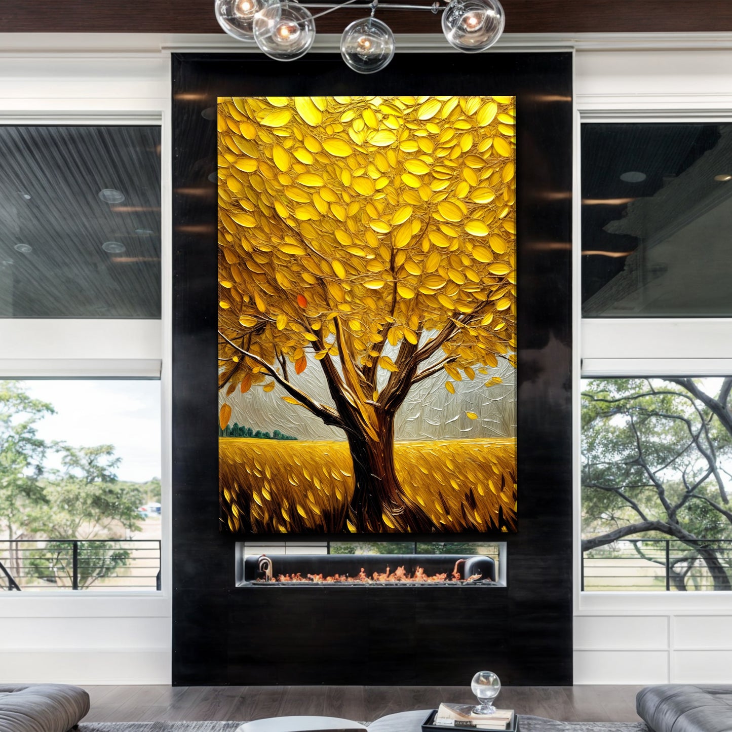 Golden Tree Breeze Wall Art