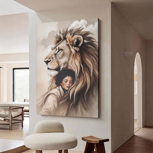 Lion And Girl Faith Wall Art