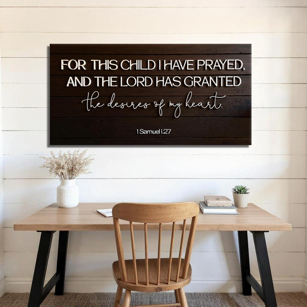 1 Samuel 1:27 - For This Child I Have Prayed Sign V
