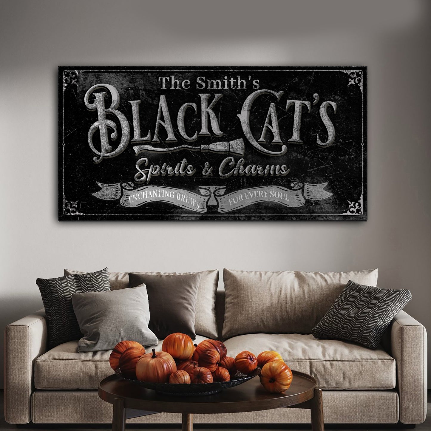 Black Cat’s Spirits & Charms Bar Halloween Sign III