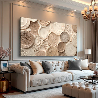 Beige Mirage Rings Abstract Wall Art