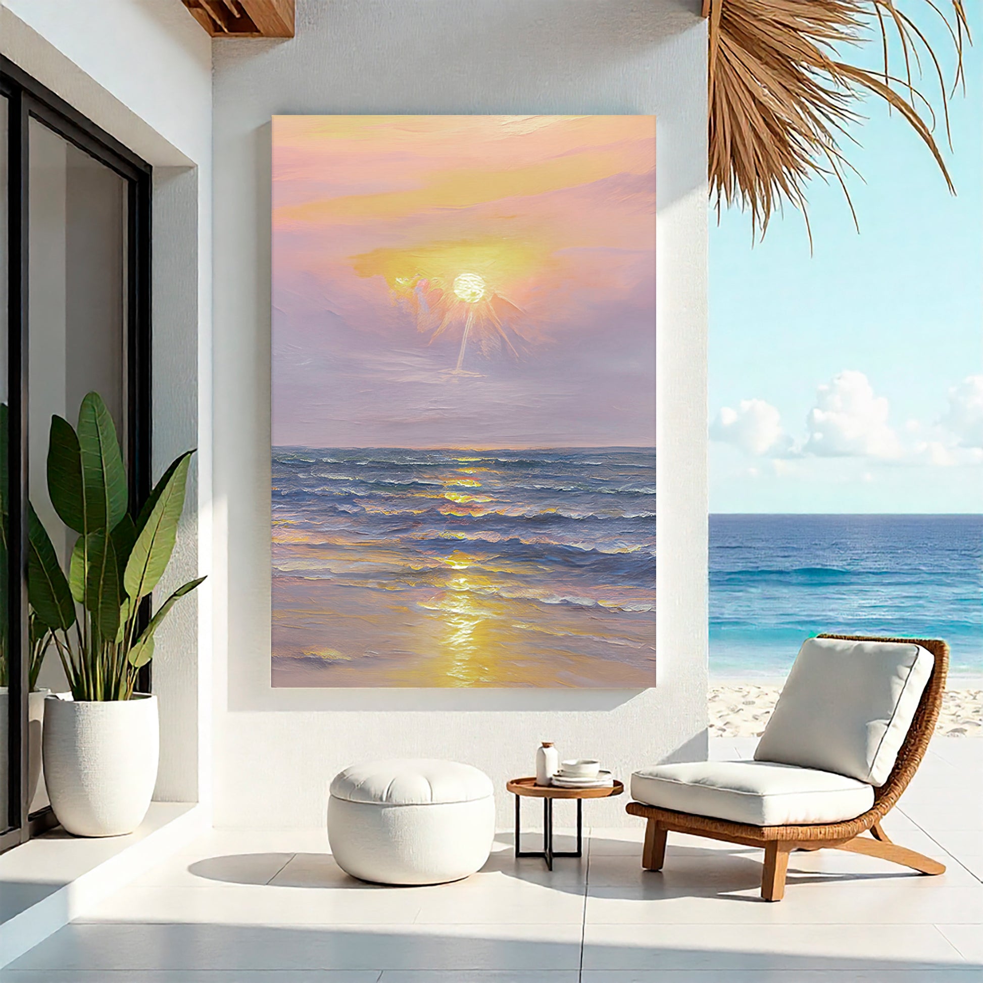 Purple Skies Abstract Beach Wall Art