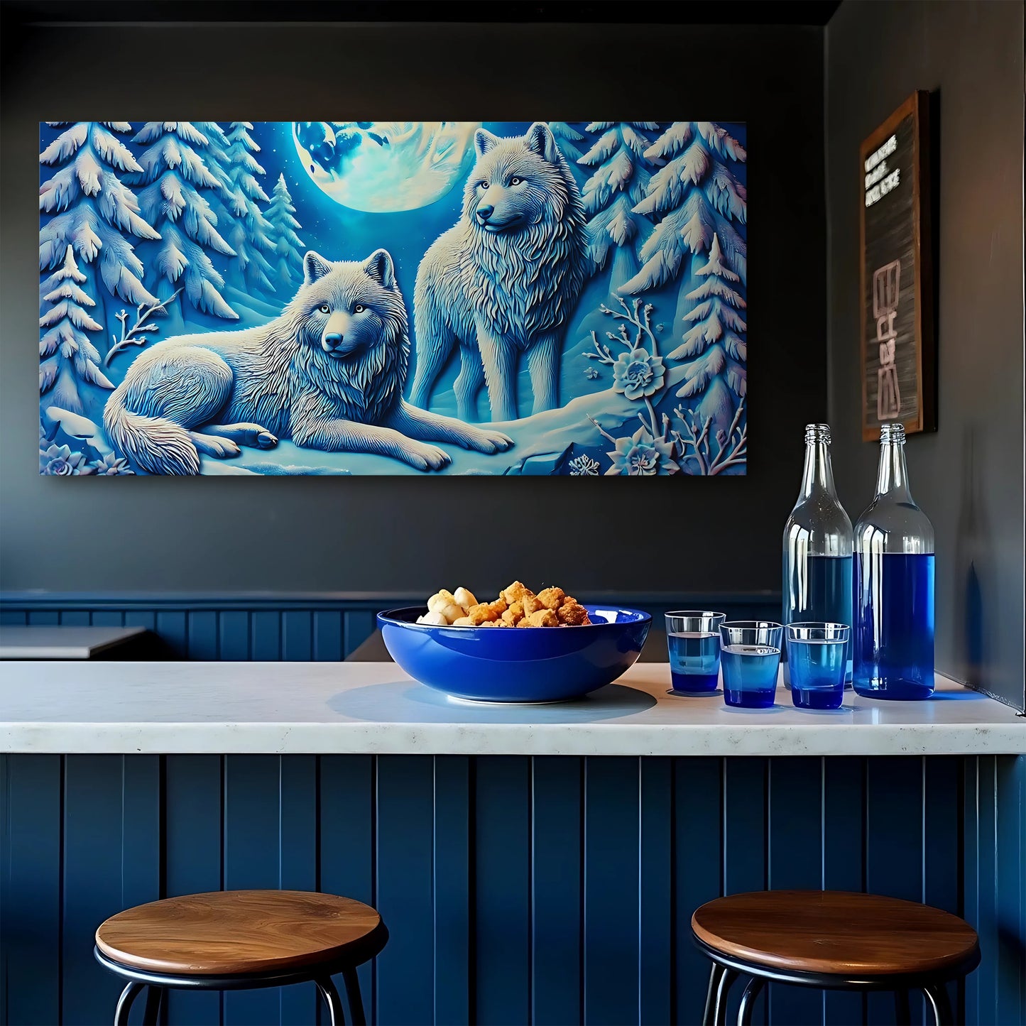 3D Wolves Wall Art V