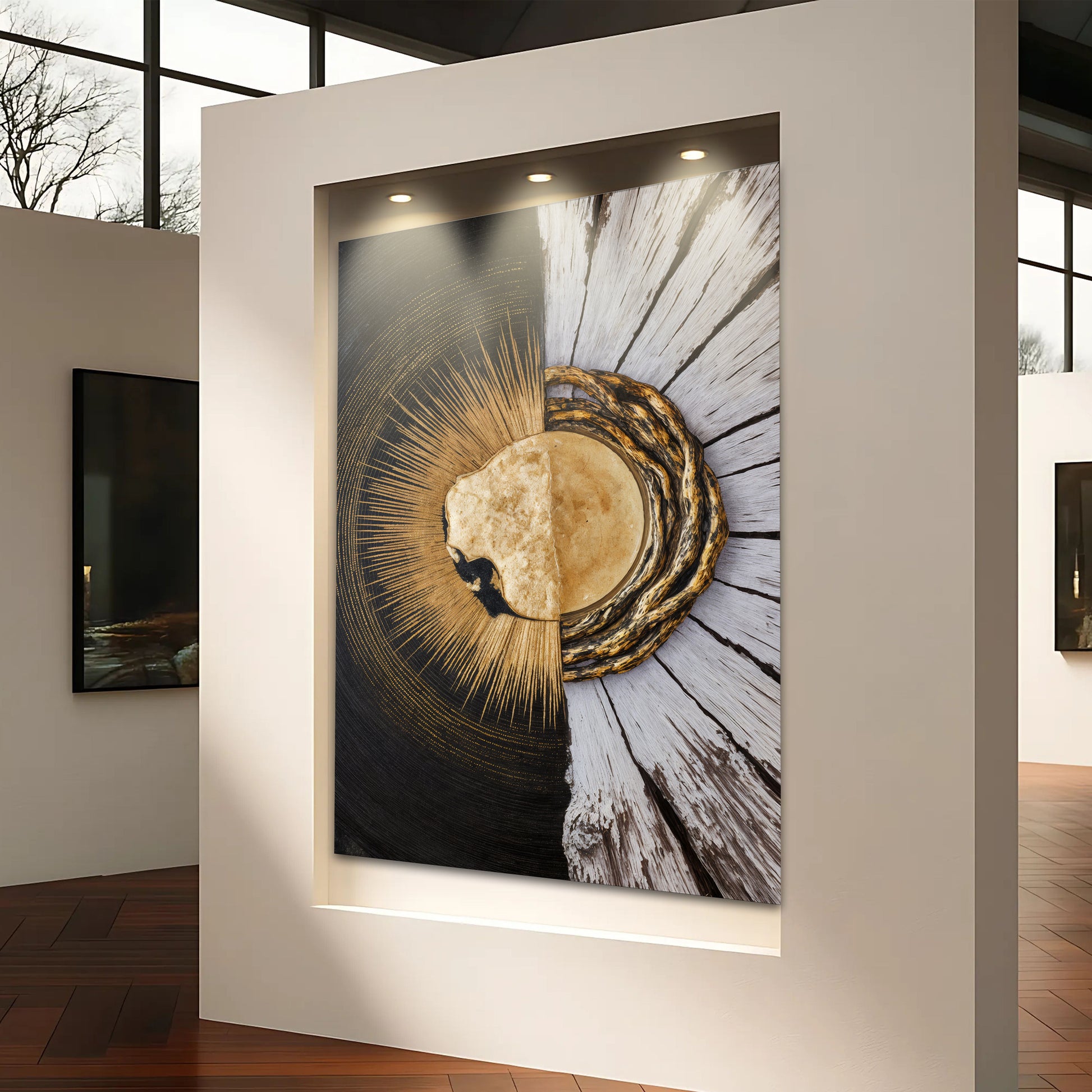 Metallic Gold Sunburst Wall Art