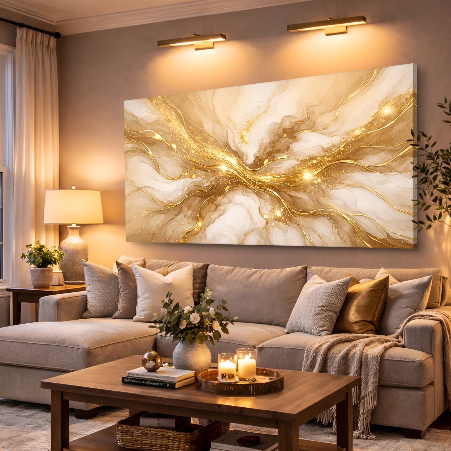 Radiant Gold Current Wall Art