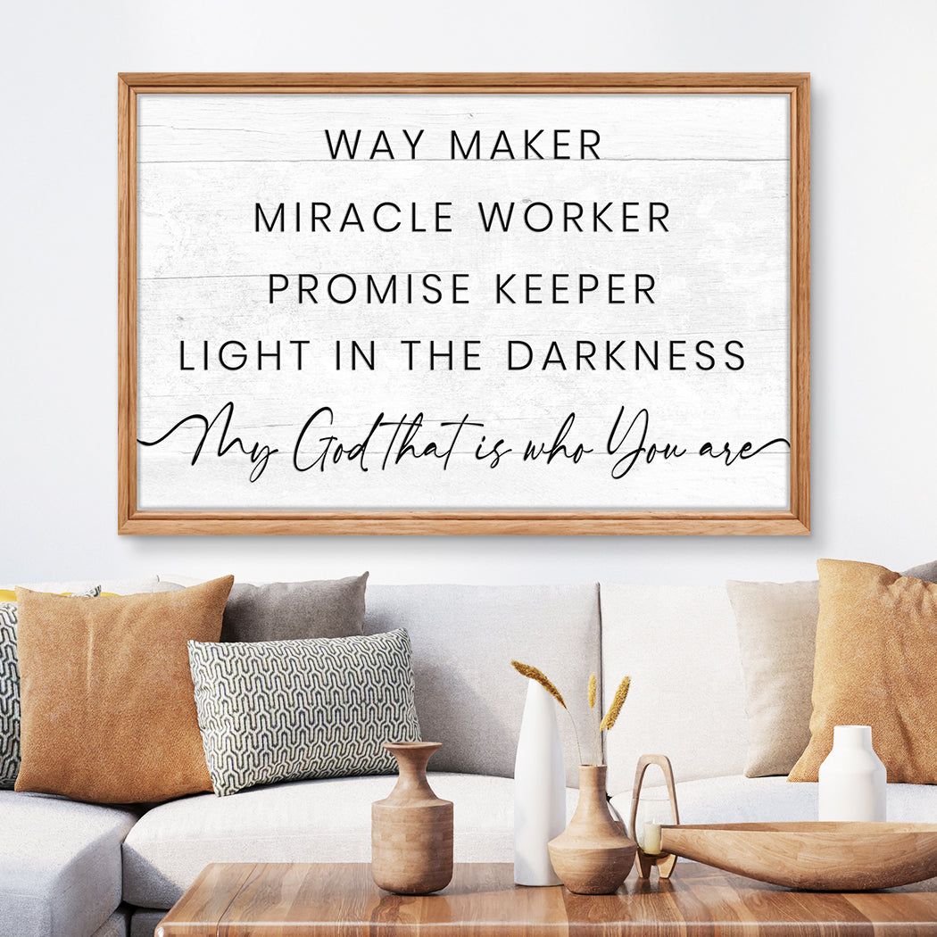 My God Way Maker Miracle Worker Faith Sign