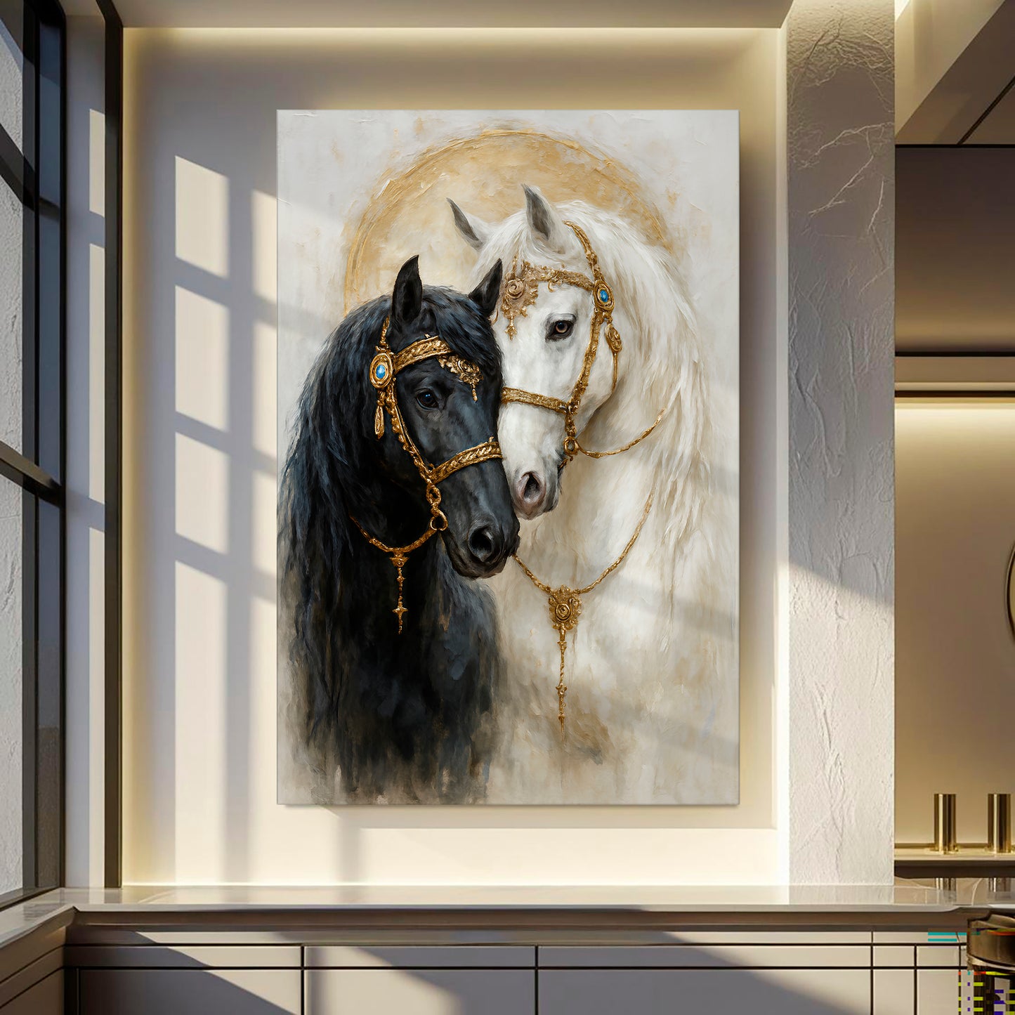 Yin And Yang Horse Embrace Wall Art