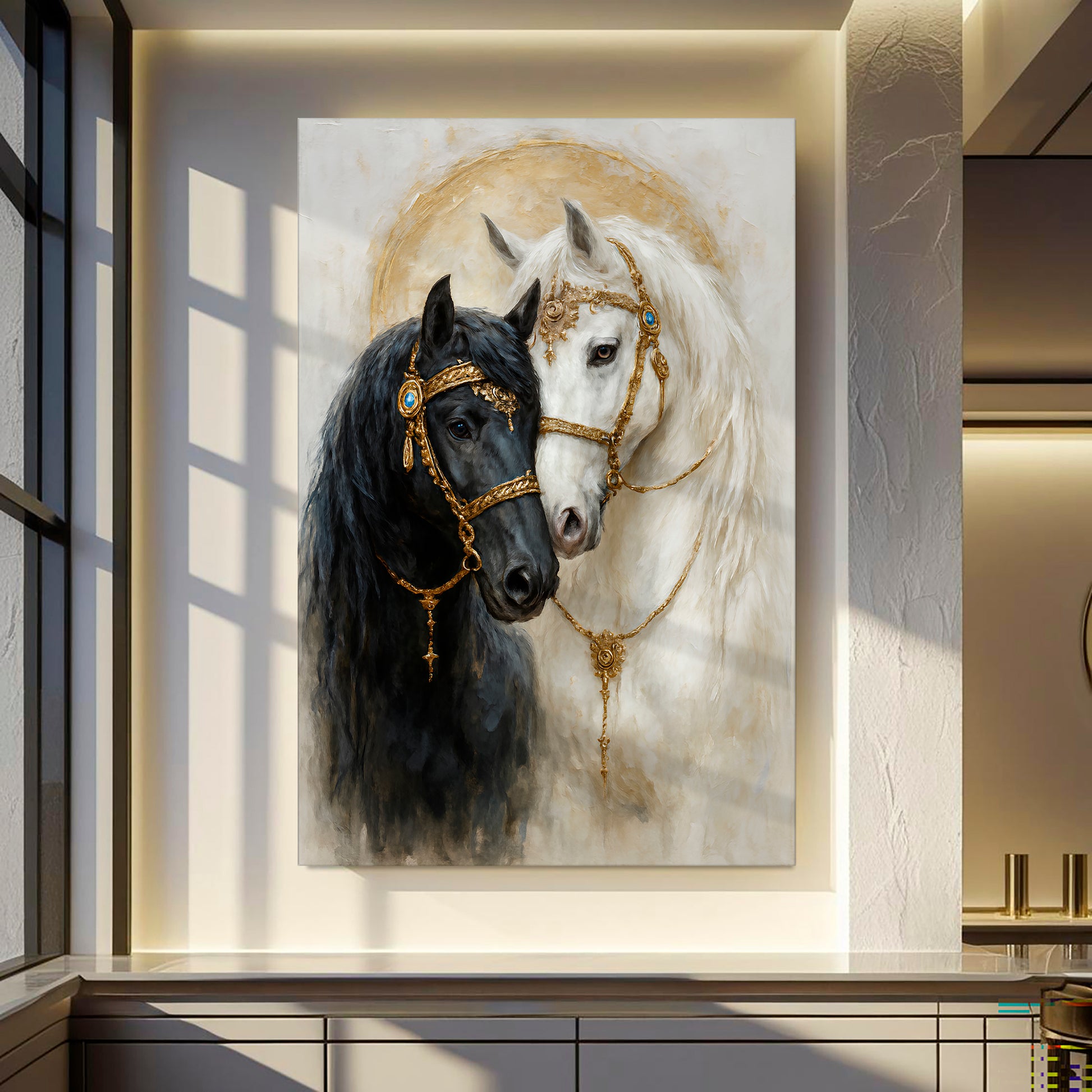 Yin And Yang Horse Embrace Wall Art