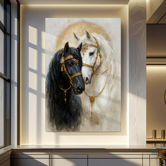 Yin And Yang Horse Embrace Wall Art