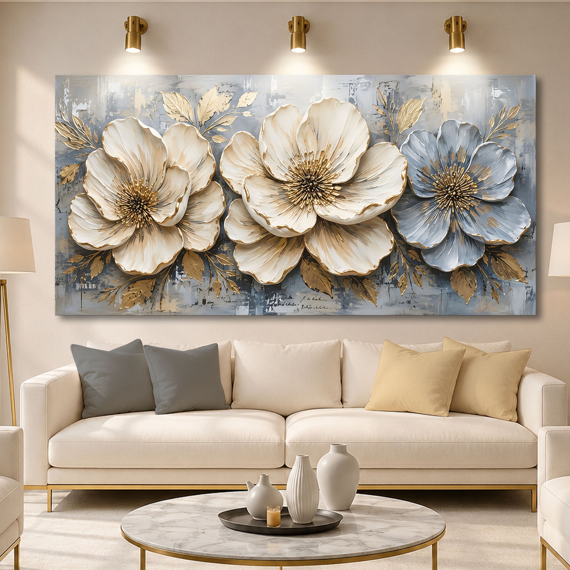 Golden Ivory Blossoms