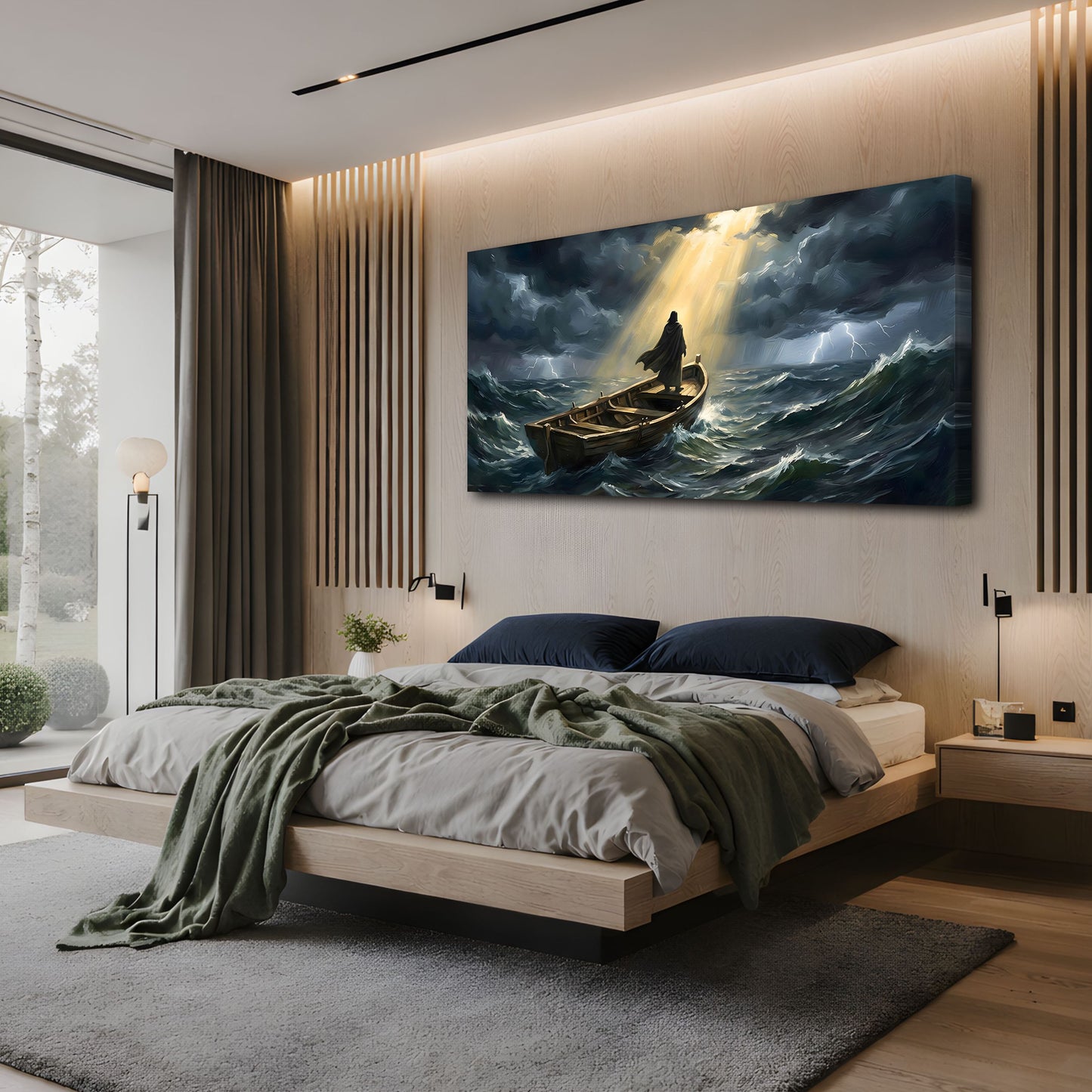 Jesus On A Boat Faith Wall Art