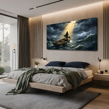 Jesus On A Boat Faith Wall Art