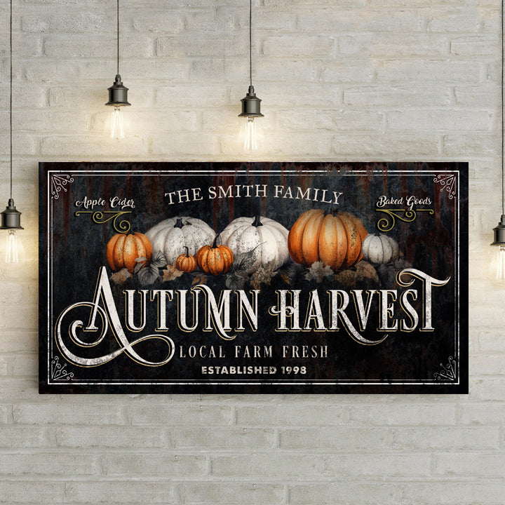 Family Autumn Harvest Thanksgiving Sign