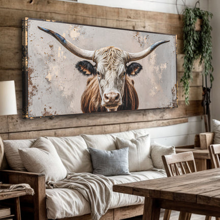 Texas Longhorn Gaze Abstract Wall Art